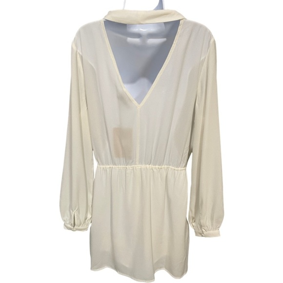 Sabo Skirt Plunge Cut Out Romper Playsuit Ivory Size M - Picture 4 of 11